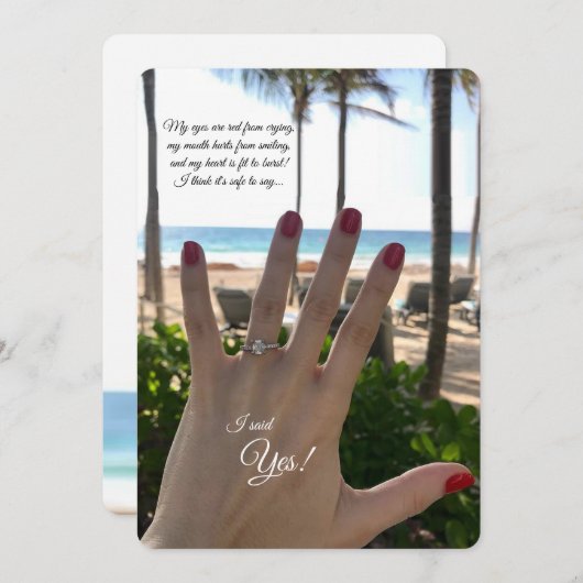 婚約指輪の写真の発表 案内状 (正面/裏面)