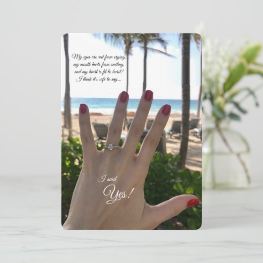 婚約指輪の写真の発表 案内状 (スタンド正面)