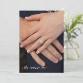 婚約指輪の写真付きSave the Date 招待状 (スタンド正面)