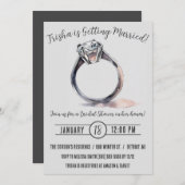 婚約指輪の結婚前パーティー 招待状 (正面/裏面)