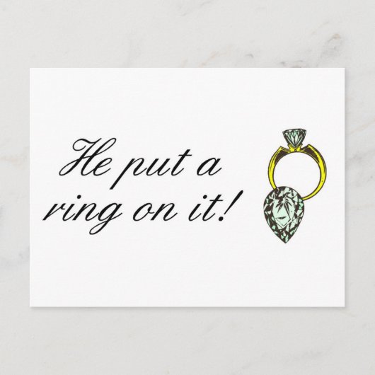 婚約指輪をはめた 案内ポストカード (正面)