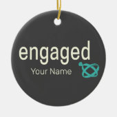 婚約指輪 カップル 結婚式前の独身パーティーまたは結婚式 セラミックオーナメント (正面)