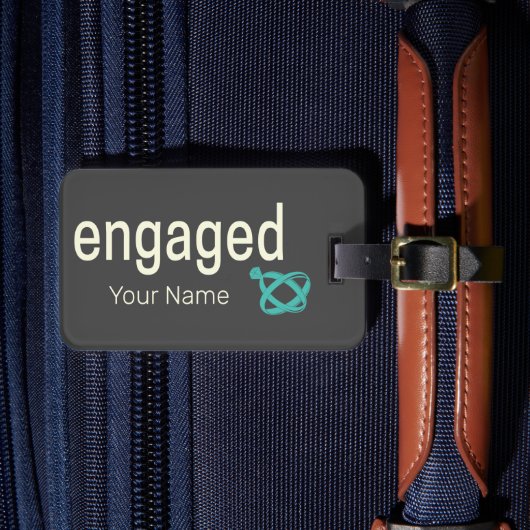 婚約指輪 カップル 結婚式前の独身パーティーまたは結婚式 ラゲッジタグ (正面インサイチュ4)