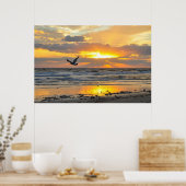 婚約提案日の出オンビーチポスター ポスター (キッチン)