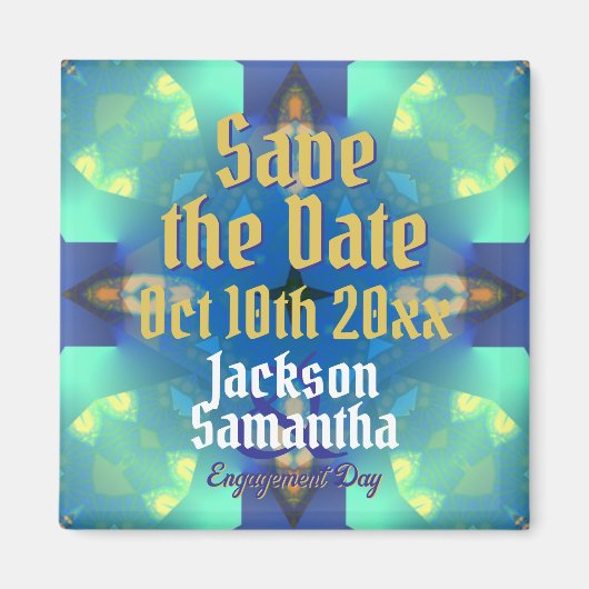 婚約日付マグネットの保存 マグネット (正面)