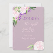 婚約水彩パープルフローラカード カード (正面)