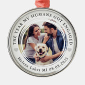 婚約犬ヒューマンフォトキープサケ メタルオーナメント (正面)