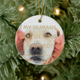 婚約発表カスタム写真クリスマス セラミックオーナメント