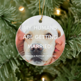 婚約発表カスタム写真クリスマス セラミックオーナメント