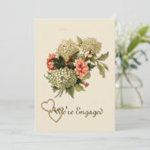 婚約発表ヴィンテージフラワーブーケ 案内状 (スタンド正面)