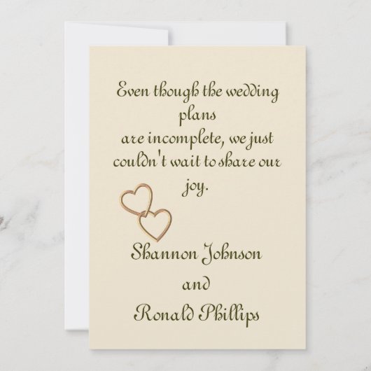 婚約発表ヴィンテージフラワーブーケ 案内状 (裏面)