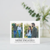 婚約発表写真スノーフレーク模様 ポストカード (スタンド正面)