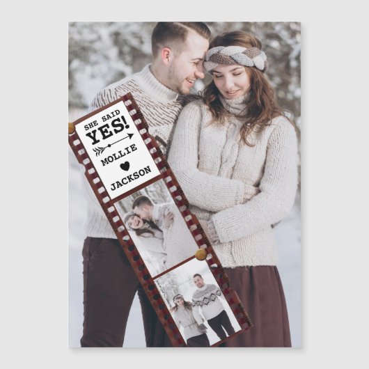 婚約発表写真磁気カード マグネット招待状 (正面)