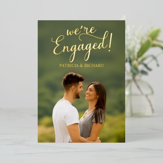 婚約発表箔招待状 箔招待状 (立ち正面)