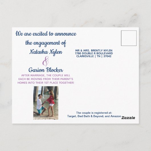 婚約発表 ポストカード (裏面)