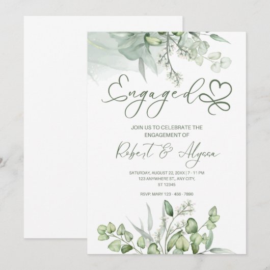 婚約発表 招待状 (正面/裏面)