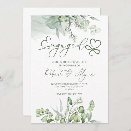 婚約発表 招待状 (正面/裏面)