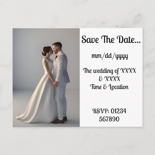 婚約結婚と発表 案内ポストカード (正面)