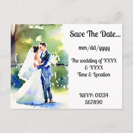 婚約結婚と発表 案内ポストカード (正面)