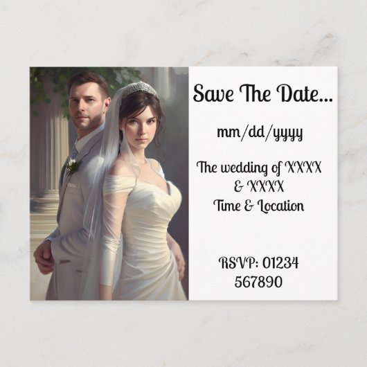 婚約結婚と発表 案内ポストカード (正面)