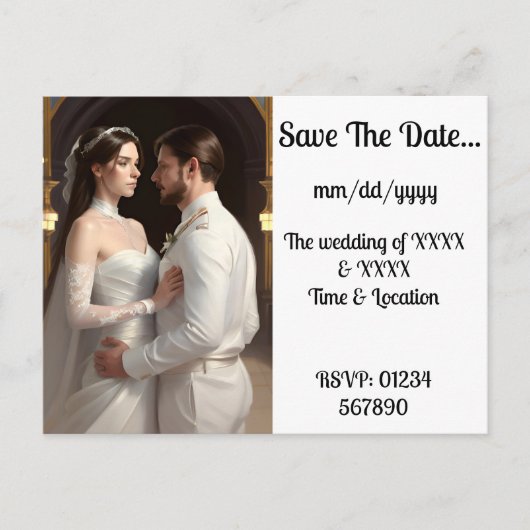 婚約結婚と発表 案内ポストカード (正面)