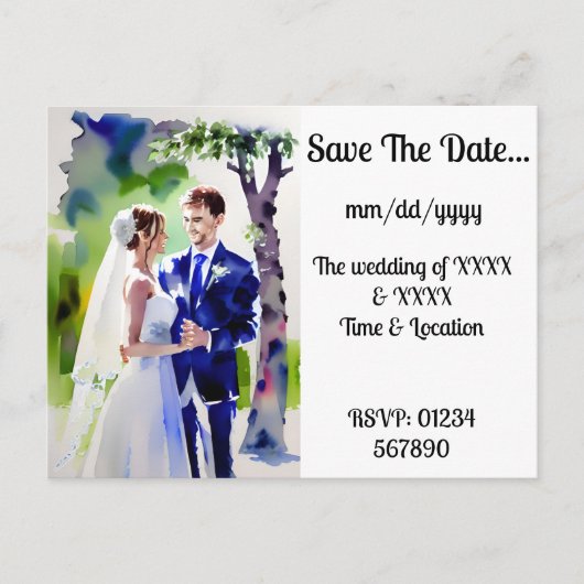 婚約結婚と発表 案内ポストカード (正面)
