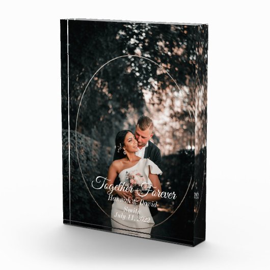 婚約結婚の写真と名前のブロック フォトブロック (右)