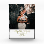 婚約結婚の写真と名前のブロック フォトブロック (正面)
