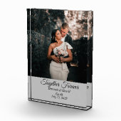 婚約結婚の写真と名前ブロックグレー フォトブロック (右)