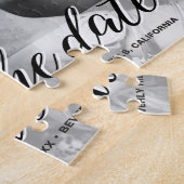 婚約結婚の写真日付を保存 ジグソーパズル (側面)