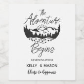 婚約結婚ギフトパーソナライズされた ワインラベル (シングルラベル)