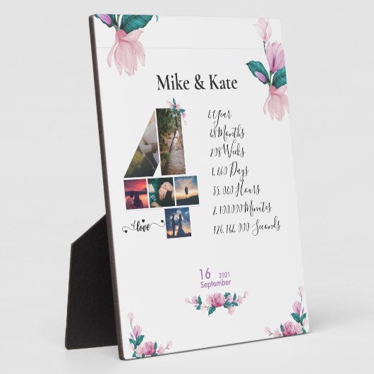 婚約結婚記念写真コラージュ フォトプラーク (側面)