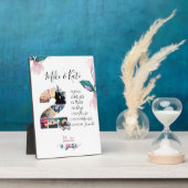 婚約結婚記念日コラージュ新婚 フォトプラーク (側面)