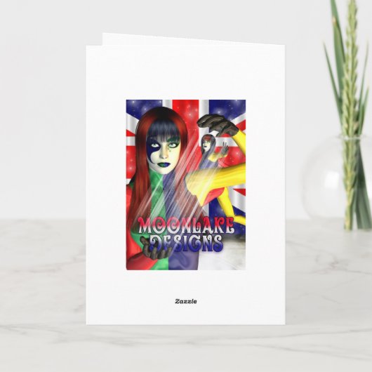 婚約者かわいい誕生日カード、妖精とピンクのドラゴン カード (裏面)