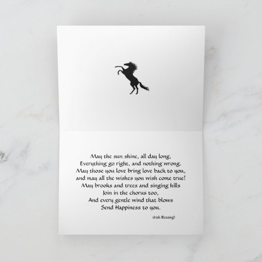 婚約者のために馬とランドスケープの誕生日カード カード (内部)