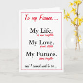 婚約者のバースデー・カード。 愛。 妻カード カード (黄色い花)