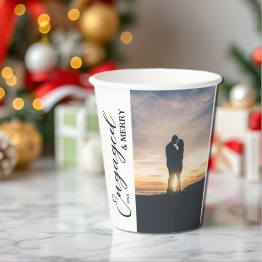 婚約者ふたりの楽しい写真 紙コップ