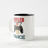 婚約者ヴィンテージゲームの婚約者Tシャツに平準化 ツートーンマグカップ (正面左)