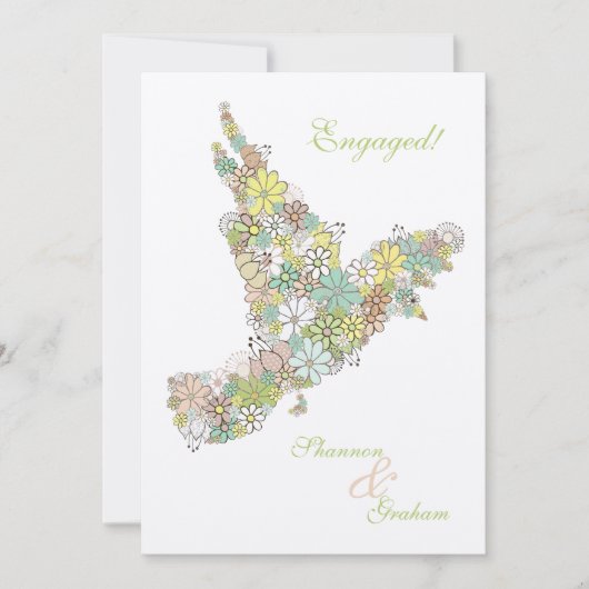 婚約花愛鳥のカスタムなパーティーの招待 招待状 (正面)