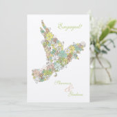 婚約花愛鳥のカスタムなパーティーの招待 招待状 (スタンド正面)