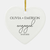 婚約記念ハート セラミックオーナメント (正面)