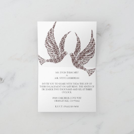 婚約2 招待状 (内部)