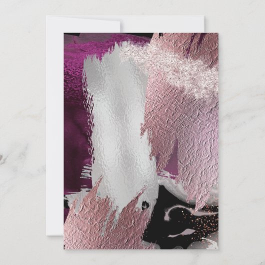 婚約 |モダン抽象芸術はっきりしたワインストローク 招待状 (裏面)