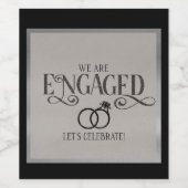 婚約、ワイン、結婚好み ワインラベル (シングルラベル)