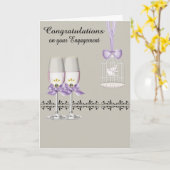 婚約、名前をカスタムするカードのお祝い カード (黄色い花)