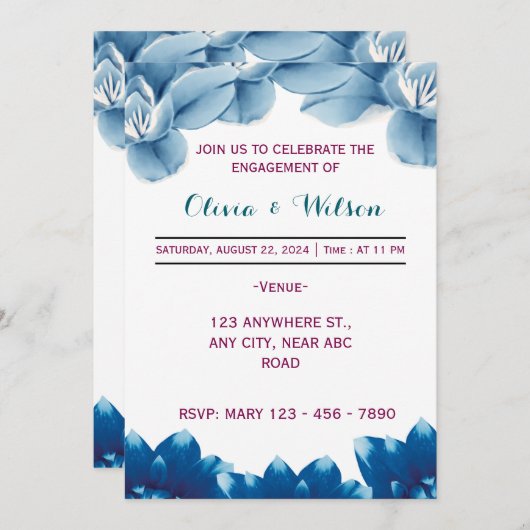 婚約 招待状 (正面/裏面)