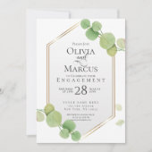 婚約 | 春モダンのユーカリ 招待状 (正面)