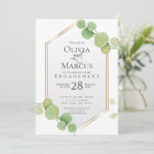 婚約 | 春モダンのユーカリ 招待状 (スタンド正面)