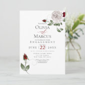 婚約 |水の色ダスティーマウブとカベルネット 招待状 (スタンド正面)