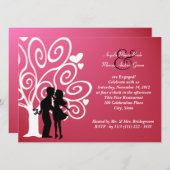 婚約/結婚のシルエット 招待状 (正面/裏面)